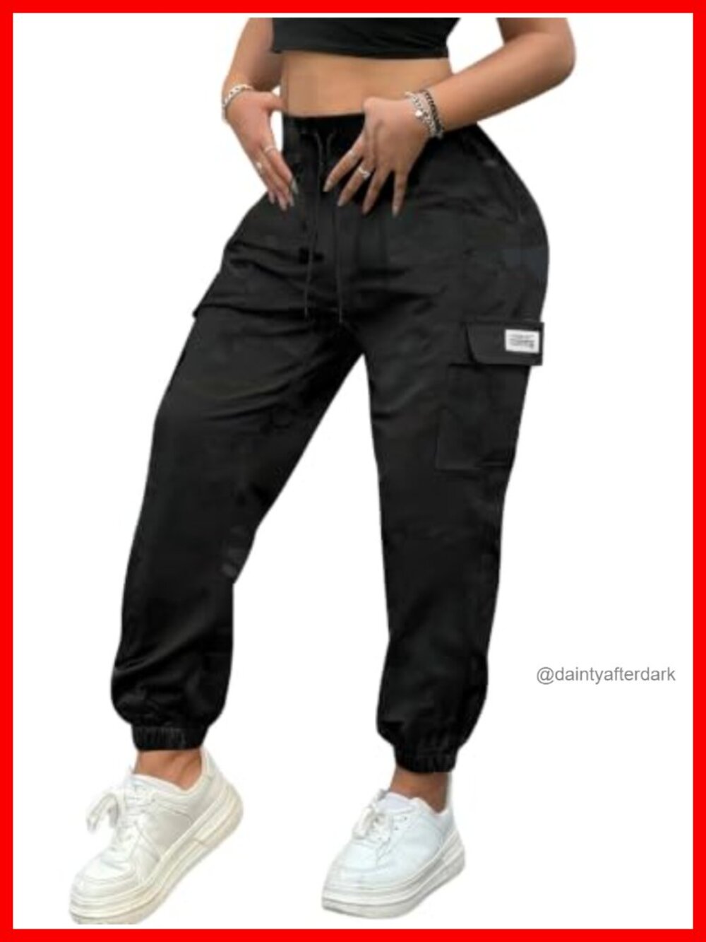 Women's Lightweight Quick-Dry Camo Cargo Pants - Drawstring Utility Joggers